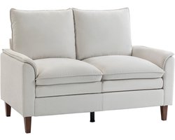 HOMCOM Loveseat-Chenille (100 % polyester)-146L x 84B x 95H cm-Crème wit