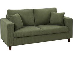 HOMCOM Loveseat-Cord (100 % Polyester), Kautschukholz-Grün