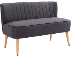 Homcom Loveseat-Polyester-117L x 56,5B x 77H cm-Donkergrijs