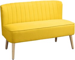 Homcom Loveseat-Polyester-117L x 56,5B x 77H cm-Geel