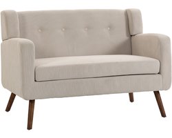 HOMCOM Loveseat-Polyester-118 x 72 x 80 cm-Beige