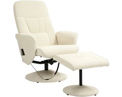 HOMCOM massage relaxfauteuil - fauteuil - set - 76x81x105H cm - wit