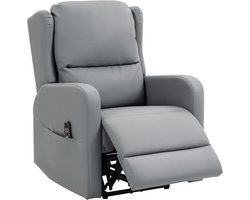 HOMCOM Massage Relaxfauteuil Kunstleer, staal 89L x 77B x 107H cm Grijs