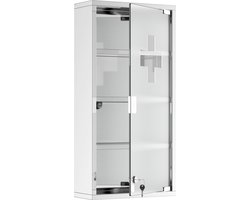 HOMCOM medicijnkast - met slot - eenvoudige montage - zilver