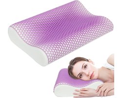 HOMCOM Memory Foam Kussen Memory Foam, TPE 60L x 40B x 12H cm Paars