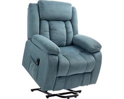 HOMCOM Multifunctionele Elektrische Opsta-Stoel Polyester, Staal 92L x 94B x 105H cm Blauw