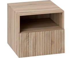 HOMCOM nachtkastje - open vak - lade - lichtbruin