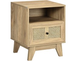 HOMCOM-Nachtkastje-Spaanplaat-45x39x56,5cm-Natuurlijk hout