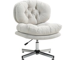 HOMCOM Office Chair Polyester 65L x 65B x 84-94H cm Cremeweiß