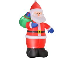 HOMCOM-Opblaasbare Kerstman-Polyester-150x125x240cm-Rood