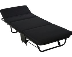 HOMCOM Opklapbaar logeerbed 2-in-1 opklapbed, in hoogte verstelbaar hoofdeinde 831-318