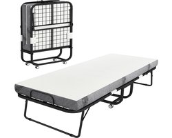 HOMCOM Opklapbed Polyester, schuim 200L x 90B x 42,5H cm Wit+Zwart