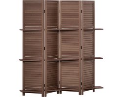 HOMCOM-Privacyscherm-Hout-162x1.8x170cm-Walnoot