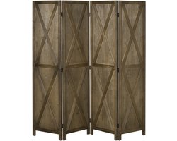 HOMCOM-Privacyscherm-Paulowniahout-182x170x1,8cm-Bruin