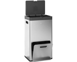 HOMCOM-prullenbak-roestvrij staal-45,7x35,8x76cm-zilver