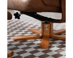 HOMCOM relaxfauteuil - met hocker - 360° draaibaar - 135° kantelbaar