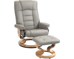 HOMCOM relaxfauteuil - met hocker - draaibaar - kantelbaar