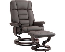 HOMCOM relaxfauteuil - met hocker - draaibaar - kantelbaar