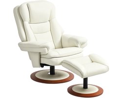 HOMCOM relaxfauteuil - met hocker - met ligfunctie - draaibaar