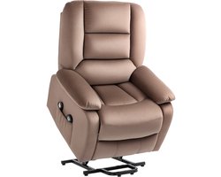 HOMCOM - Relaxfauteuil - met Ligfunctie - Massagefunctie - Bruin