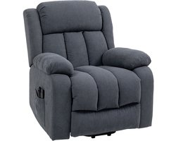 HOMCOM relaxfauteuil - met opsta-hulp - met ligfunctie - donkergrijs