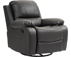 HOMCOM Relaxfauteuil Polyester, Staal 93L x 100B x 98H cm Zwart