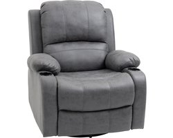 HOMCOM relaxfauteuil - schommelfunctie - bekerhouder - grijs