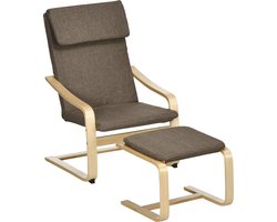 HOMCOM Relaxsessel mit Hocker mit Fußpolster, Kopfpolster und Armlehnen 833-814V00