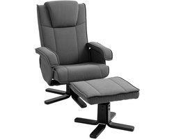 HOMCOM-Relaxsessel mit Hocker-Polyester-87L x 67B x 96H cm-Dunkelgrau