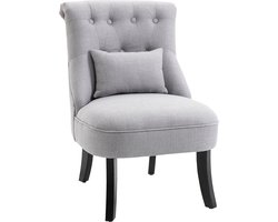 HOMCOM relaxstoel - met rugkussen - houten poten - wasbare kussenhoes