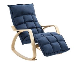 HOMCOM Rocking Chair-Stoff in Leinenoptik (100 % Polyester)-Dunkelblau