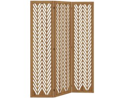 HOMCOM-Room Divider-120x170x1.7cm-Paulownia hout-Bruin