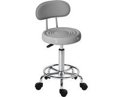 Homcom Salonkruk-Polyester, staal-40L x 32B x 70-86H cm-Grijs