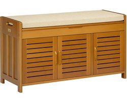 HOMCOM-Schoenenbank-Bamboe-89,6x32x49cm-Bruin