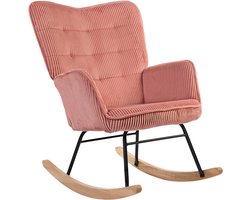 HOMCOM - Schommelstoel - Dikke vulling - met Armleuningen - Pink