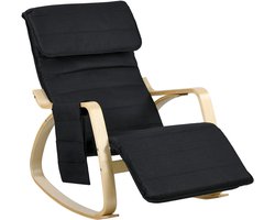 HOMCOM Schommelstoel - Linnen - 67x110x91cm - Zwart