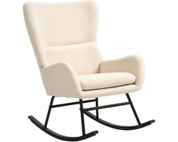 HOMCOM-Schommelstoel-Polyester-66x100x93cm-Beige