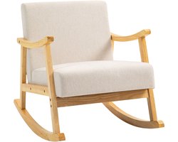 HOMCOM-Schommelstoel-Polyester-66x92x78cm-Beige