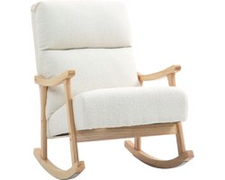 HOMCOM Schommelstoel Polyester, Schuim 65L x 90B x 98H cm Roomwit