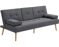 HOMCOM slaapbank - 3 zits - linnen - lichtgrijs