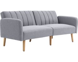 HOMCOM slaapbank - onderhoudsvriendelijk - verstelbaar - lichtgrijs