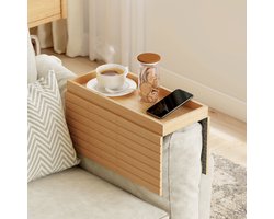 Homcom Sofa Arm Tray-Bamboe-45L x 33,5B x 3H cm-Natuurhout