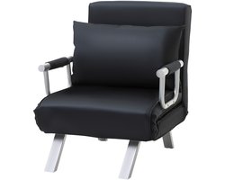 HOMCOM sofa bedbank - met verstelbaar - rugleuning - kussens - zwart