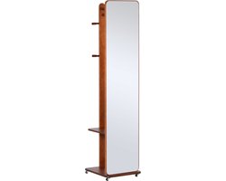 HOMCOM - Spiegel op ware grootte - MDF - 40x44,5x170cm - Walnoot