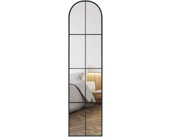 HOMCOM - Spiegel op ware grootte - Metaal - 40x2,1x160cm - Zwart