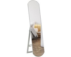 HOMCOM - Spiegel over de volledige lengte - Gehard glas - 35x3,6x150cm - Wit