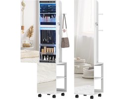 HOMCOM-Staande sieradenkast-37x40x165,5cm-MDF-Zwart