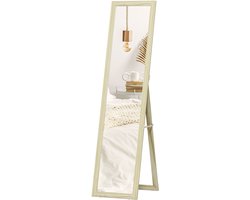 HOMCOM - Staande spiegel - MDF - 37x37x154cm - Natuurlijk hout