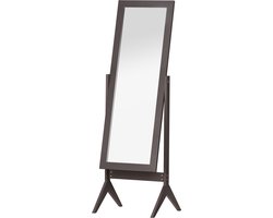 HOMCOM Staande spiegel verhoogde poten passpiegel make-upspiegel eenvoudig te onderhouden MDF 831-268