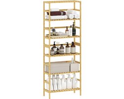 HOMCOM Storage Shelf Bamboe 60L x 26B x 161H cm Natuurhout
